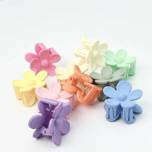 Shein 10 pinzas para el cabello pequeñas con forma de flor de colores, acabado mate en tonos pastel - Quierox - Tienda Online
