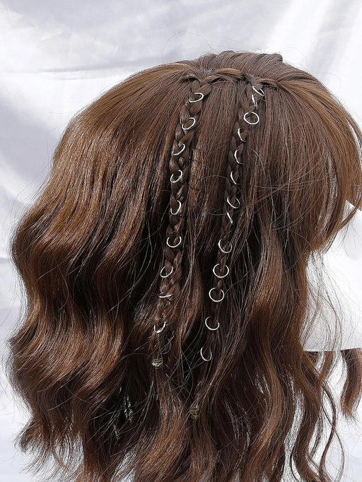 Shein 100 anillos para el pelo de color plateado con forma de círculo para trenzas - Quierox - Tienda Online