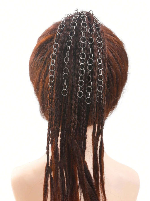 Shein 100 anillos para el pelo de color plateado con forma de círculo para trenzas - Quierox - Tienda Online