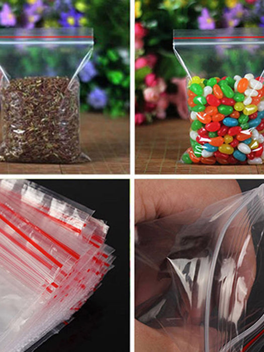 Shein 100 bolsas de plástico transparente autosellables y gruesas para envasar y sellar alimentos, dulces y té - Quierox - Tienda Online