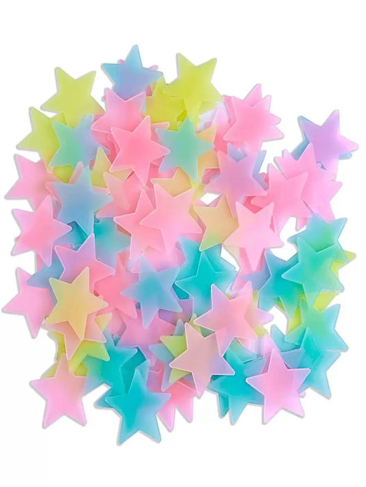 Shein 100 pegatinas de pared de plástico, luminosas con forma de estrella - Quierox - Tienda Online