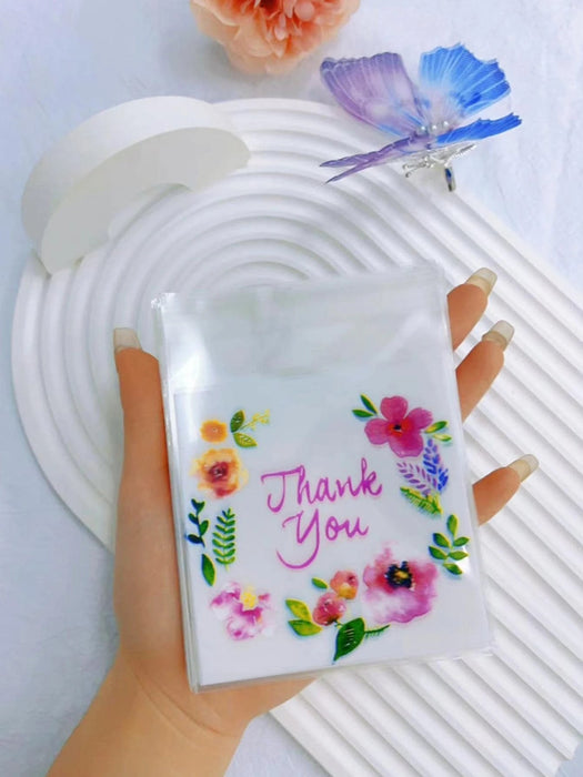 Shein 100 piezas Bolsas de plástico autoadhesivas para galletas