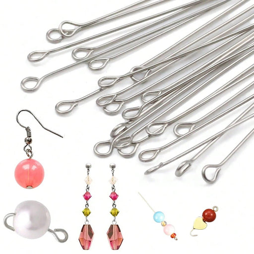 SHEIN 100 Piezas De 20Mm Alfileres De Cabeza De Nueve Caracteres De Acero Inoxidable - Quierox - Tienda Online