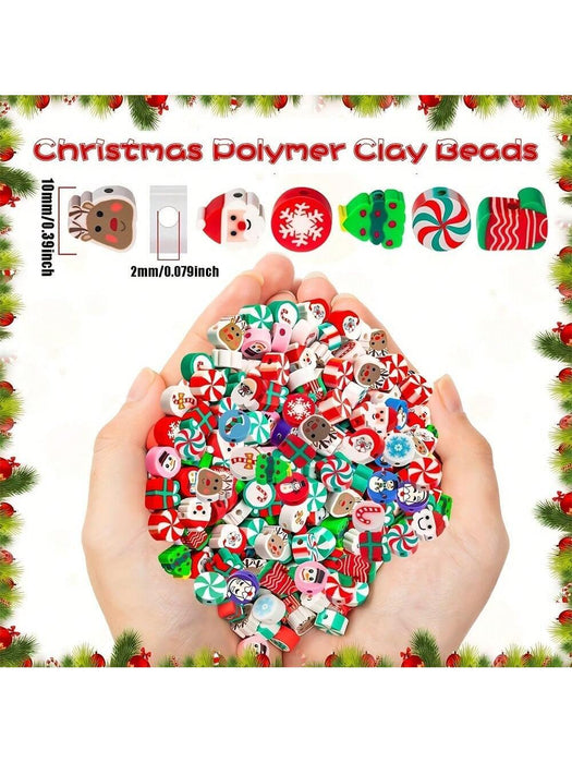 Shein 100 piezas de cuentas de arcilla polimérica con dibujos navideños - Quierox - Tienda Online