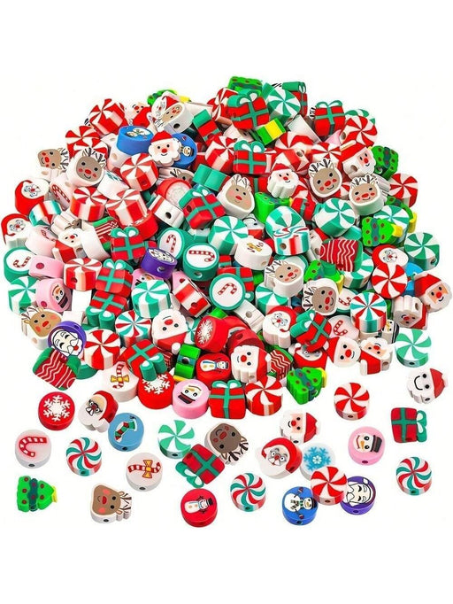 Shein 100 piezas de cuentas de arcilla polimérica con dibujos navideños - Quierox - Tienda Online