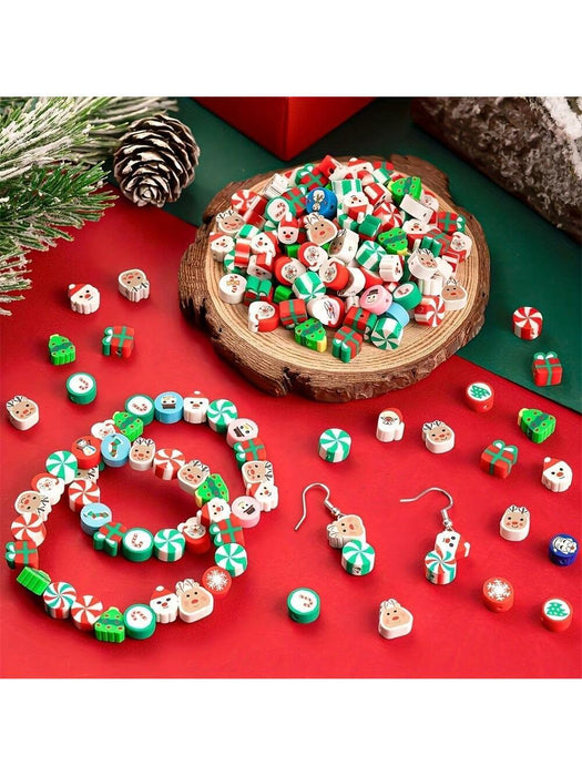 Shein 100 piezas de cuentas de arcilla polimérica con dibujos navideños - Quierox - Tienda Online