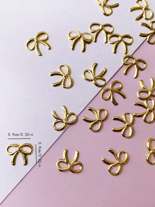 Shein 100 piezas de decoración de uñas de lazo metálico 3D, lindo, fresco, retro - Quierox - Tienda Online