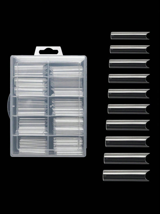 Shein 100 piezas de uñas postizas en forma de ataúd transparente largo extra para salones - Quierox - Tienda Online