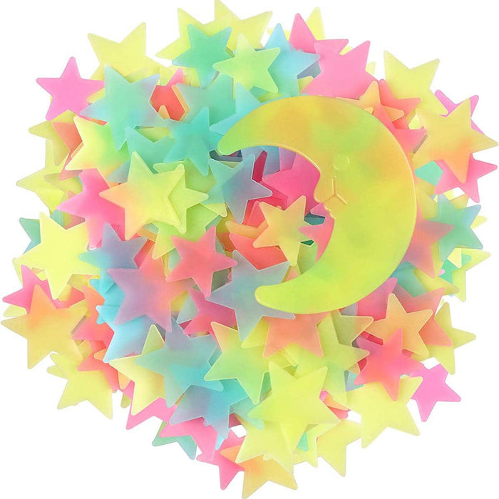 SHEIN 100 piezas Pegatinas de pared con estrellas y lunas que brillan - Quierox - Tienda Online