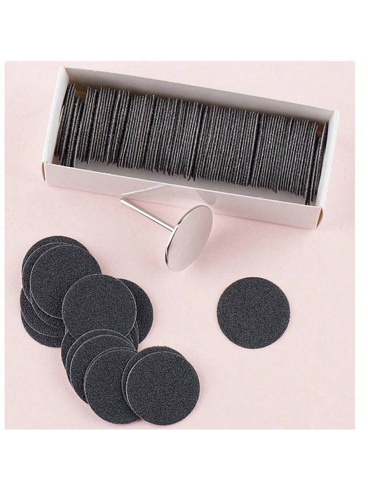 Shein 100 piezas/Caja Papel de lija de 25mm con eje de metal 80 - Quierox - Tienda Online