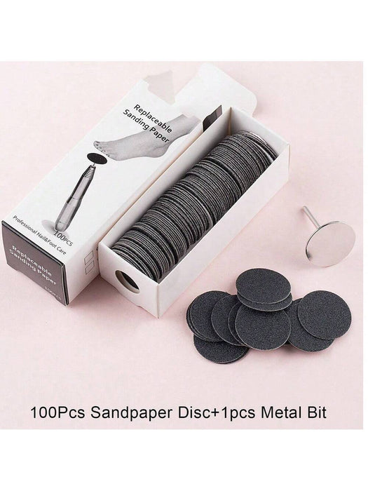 Shein 100 piezas/Caja Papel de lija de 25mm con eje de metal 80 - Quierox - Tienda Online