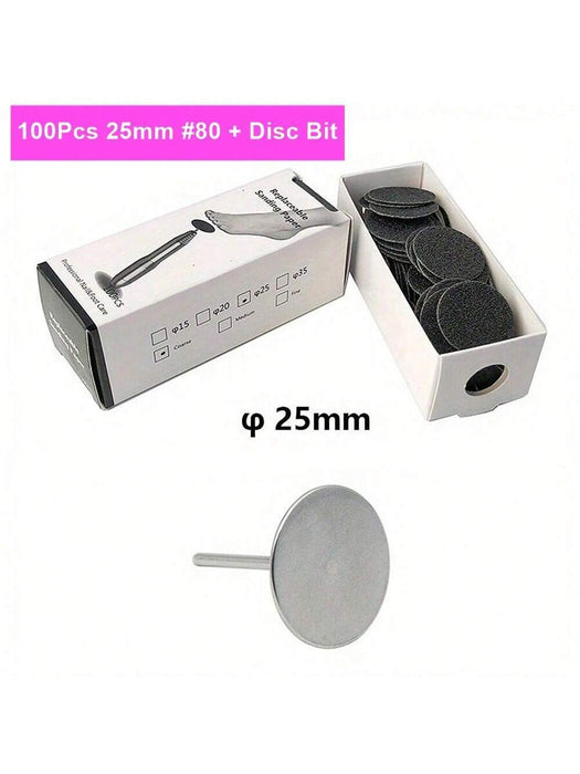 Shein 100 piezas/Caja Papel de lija de 25mm con eje de metal 80 - Quierox - Tienda Online
