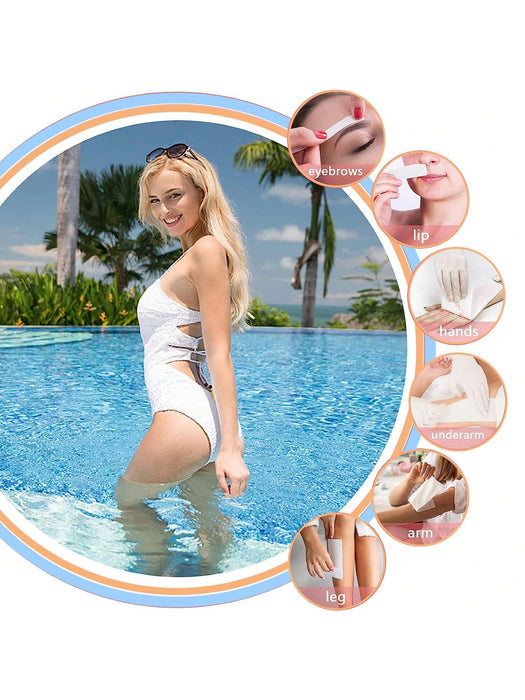 Shein 100 tiras de cera para cejas, papel depilatorio para salón - Quierox - Tienda Online