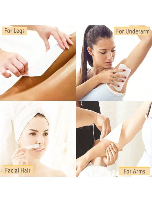 Shein 100 tiras de cera para cejas, papel depilatorio para salón - Quierox - Tienda Online