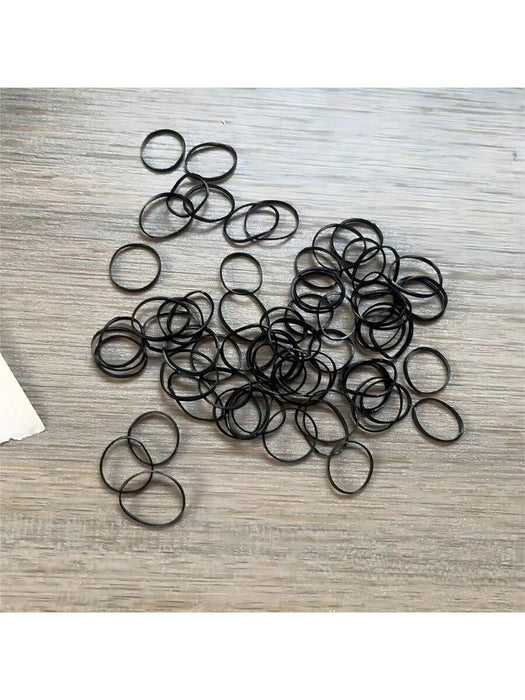 Shein 1000 piezas de gomas elásticas desechables negras pequeñas y finas para el cabello - Quierox - Tienda Online