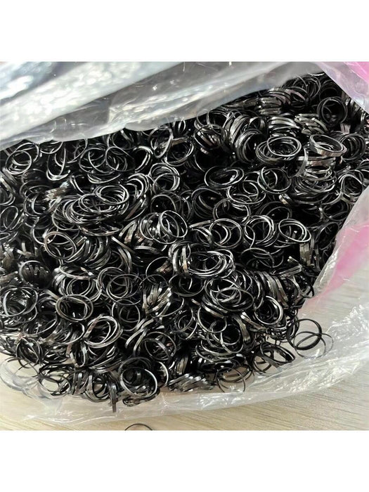 Shein 1000 piezas de gomas elásticas desechables negras pequeñas y finas para el cabello - Quierox - Tienda Online