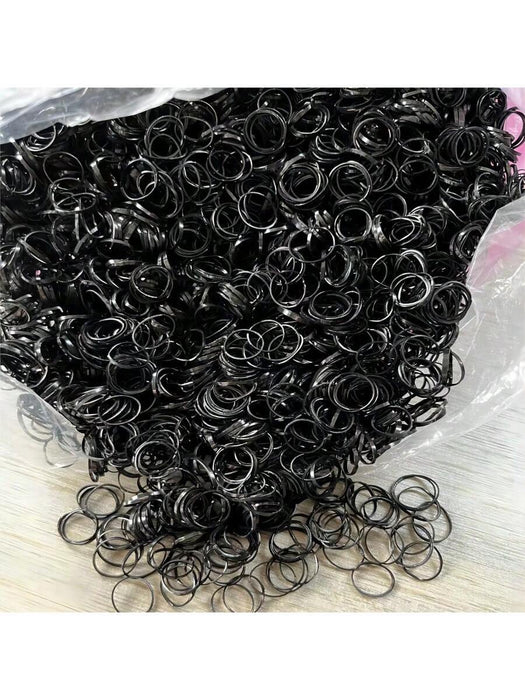 Shein 1000 piezas de gomas elásticas desechables negras pequeñas y finas para el cabello - Quierox - Tienda Online