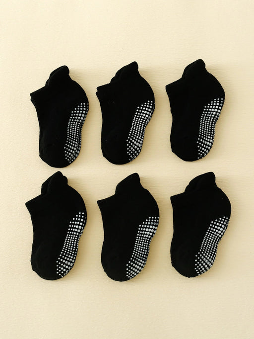 Shein 12 pares de calcetines negros antideslizantes gruesos para niños - Quierox - Tienda Online