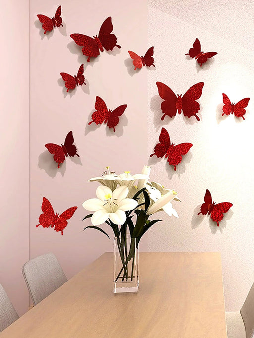 SHEIN 12 pegatinas 3D de mariposas, decoración de pared - Quierox - Tienda Online