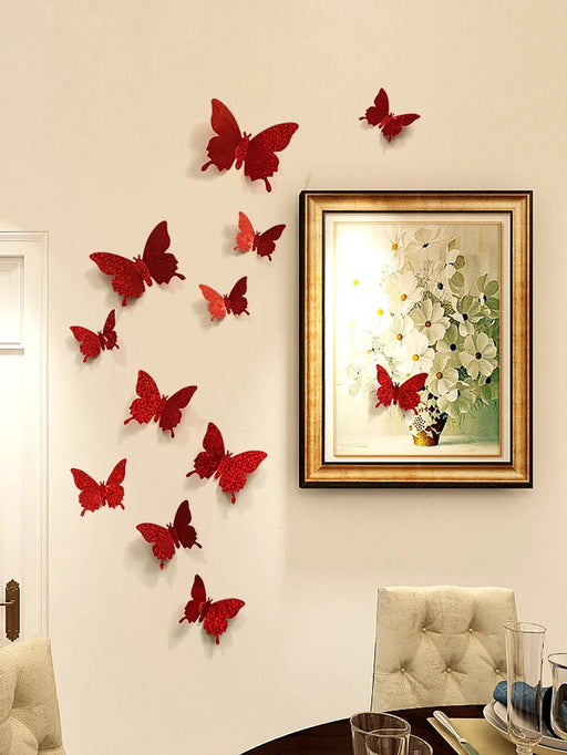 SHEIN 12 pegatinas 3D de mariposas, decoración de pared - Quierox - Tienda Online