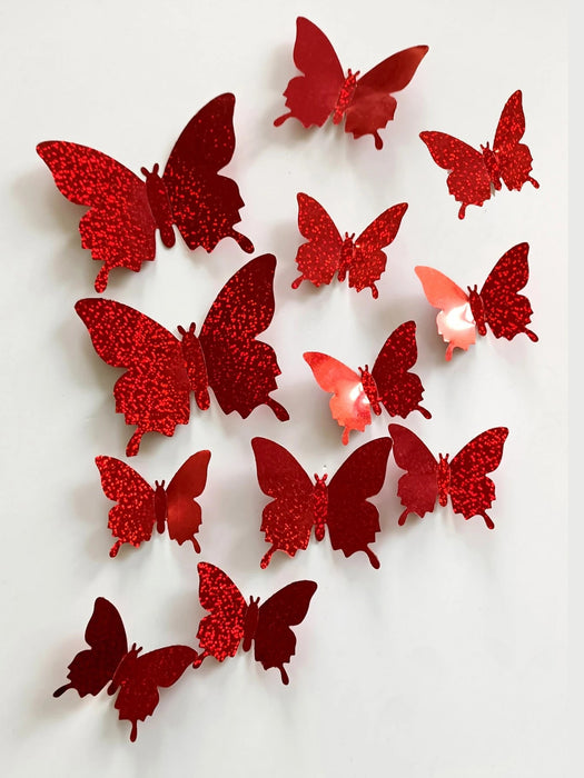 SHEIN 12 pegatinas 3D de mariposas, decoración de pared - Quierox - Tienda Online