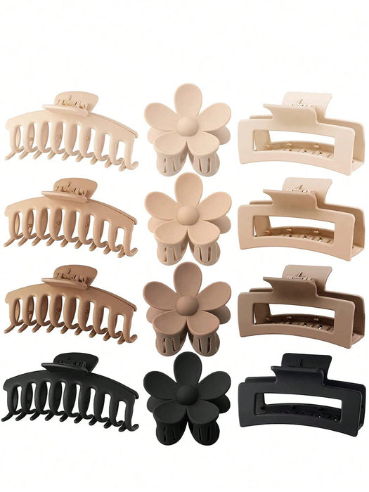 SHEIN 12 pinzas de plástico minimalistas para el pelo para mujer con diseño de flores - Quierox - Tienda Online