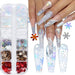 SHEIN 12 rejillas de copos de nieve para arte de uñas con purpurina para Navidad - Quierox - Tienda Online