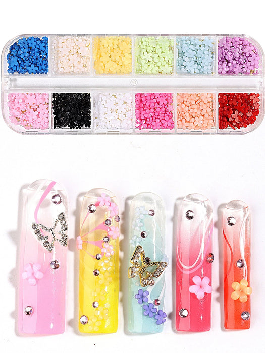 SHEIN 12 Rejillas Decoración de arte de uñas 3D Flor Estilo Y2K - Quierox - Tienda Online