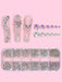 Shein 12 rejillas/caja multicolor de fondo plano con diamantes de imitación para decoración de uñas - Quierox - Tienda Online