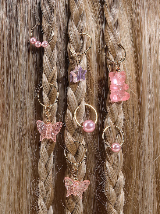 SHEIN 14 Piezas/paquete, Lazos Para Cabello En Forma De Estrella, Oso Y Mariposa - Quierox - Tienda Online