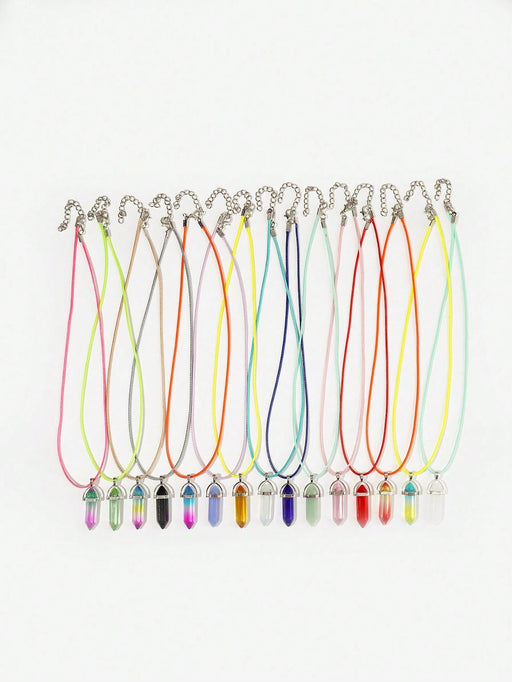 SHEIN 15 piezas/set Collar de moda colgante geométrico para mujeres - Quierox - Tienda Online