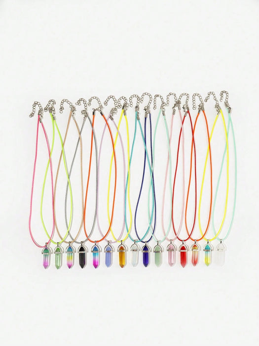 SHEIN 15 piezas/set Collar de moda colgante geométrico para mujeres - Quierox - Tienda Online