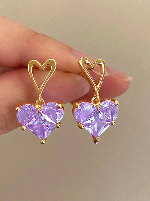 Shein 17KM 3 piezas de pendientes y collar con colgante de amor - Quierox - Tienda Online