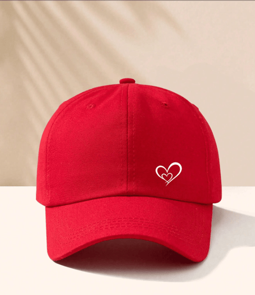 SHEIN 1pcs Gorra de béisbol unisex con estampado de corazón, visera ajustable - Quierox - Tienda Online