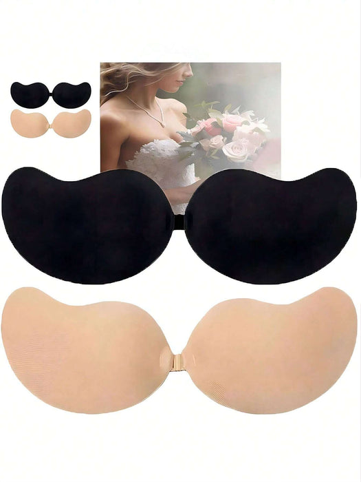 Shein 2 almohadillas de silicona multicolor con forma de mango para realzar el busto - Quierox - Tienda Online