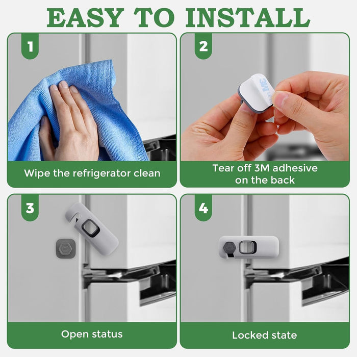 Shein 2 cerraduras para refrigerador, fáciles de instalar para niños, sin necesidad de herramientas ni taladros - Quierox - Tienda Online