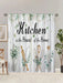 Shein 2 cortinas de cocina con estampado de plantas, sin agujeros 105x230cm - Quierox - Tienda Online