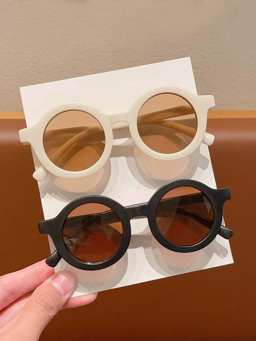 SHEIN 2 gafas redondas de moda para bebés, niños y niñas, bonitas - Quierox - Tienda Online