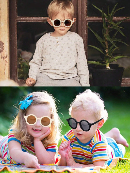 SHEIN 2 gafas redondas de moda para bebés, niños y niñas, bonitas - Quierox - Tienda Online