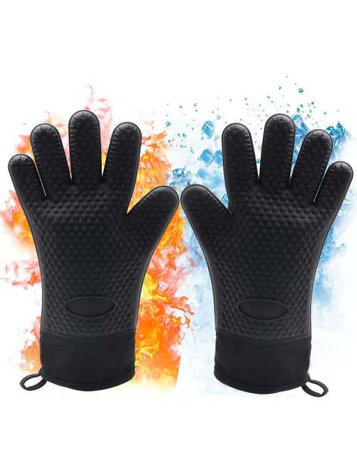 Shein 2 guantes de barbacoa resistentes al calor de silicona negra - Quierox - Tienda Online