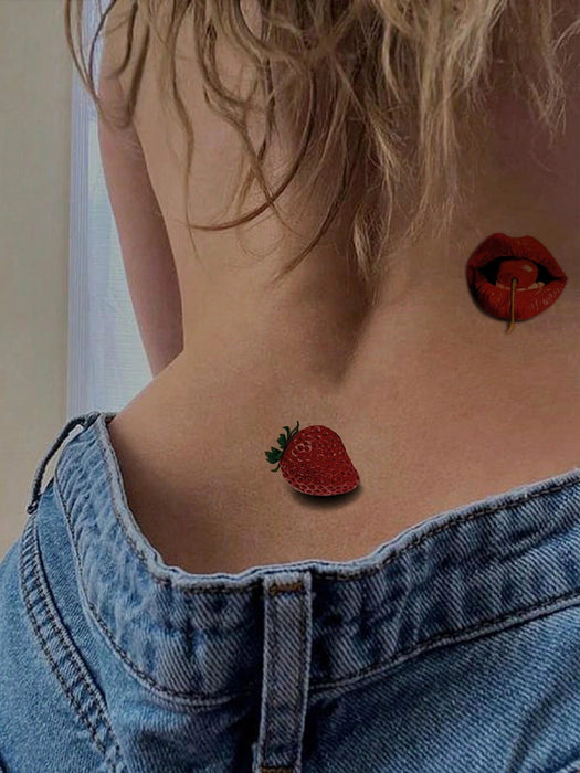 SHEIN 2 hojas Tatuajes temporales de arte corporal de gran tamaño para mujeres - Quierox - Tienda Online