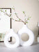 Shein 2 jarrones redondos de plástico blanco decorativo para arreglos florales - Quierox - Tienda Online
