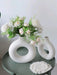 Shein 2 jarrones redondos de plástico blanco decorativo para arreglos florales - Quierox - Tienda Online