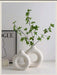 Shein 2 jarrones redondos de plástico blanco decorativo para arreglos florales - Quierox - Tienda Online
