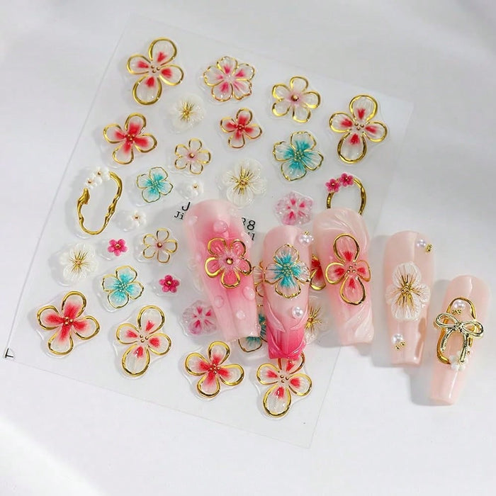 SHEIN 2 láminas de pegatinas de uñas primaverales para decoración - Quierox - Tienda Online