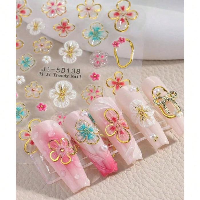 SHEIN 2 láminas de pegatinas de uñas primaverales para decoración - Quierox - Tienda Online