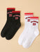 SHEIN 2 pares de calcetines de mujer con estampado de letras para uso diario. - Quierox - Tienda Online