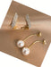 Shein 2 pares de pendientes elegantes con perlas falsas e incrustaciones de rhinestones - Quierox - Tienda Online