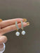 Shein 2 pares de pendientes elegantes con perlas falsas e incrustaciones de rhinestones - Quierox - Tienda Online