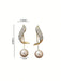 Shein 2 pares de pendientes elegantes con perlas falsas e incrustaciones de rhinestones - Quierox - Tienda Online
